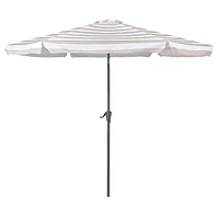 10ft Round Tilting Striped Patio Umbrella with Steel Frame