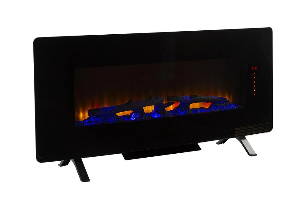 Muskoka 42 inch Curved Front Wall Mount Electric Fireplace - Black Glass 320-42C-10