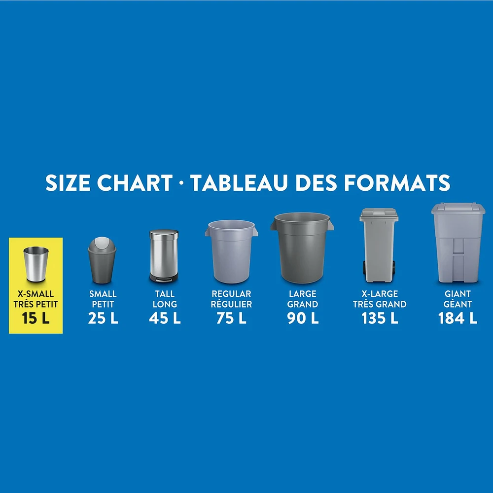 Great Value X-Small Kitchen Garbage Bags, 42 x 51 cm