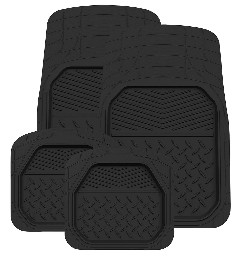 AUTO DRIVE Heavy Duty Deep Tray Car Floor Mats, Fits most cars, trucks & SUVs