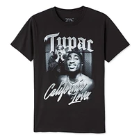 T-shirt à imprimé graphique Tupac pour hommes Tailles P–TG