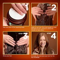 Garnier Whole Blends Honey Treasures Masque pour Cheveux Abîmés, 1 minute d'application, 340ml Masque pour cheveux abîmés