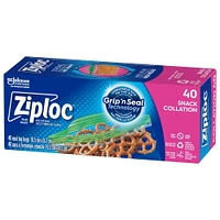 Ziploc® Snack Bags with Grip 'n Seal Technology, 40 Bags