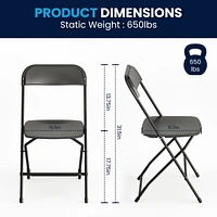 10 Pk. HERCULES Series 650 lb. Capacity Premium Black Plastic Folding Chair