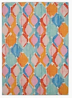 Outdoor Washable Panama Aqua & Orange 5' x 7' Area Rug