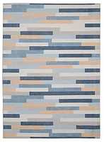 Outdoor Washable Miami Ivory & Blue 3' x 5' Accent Rug