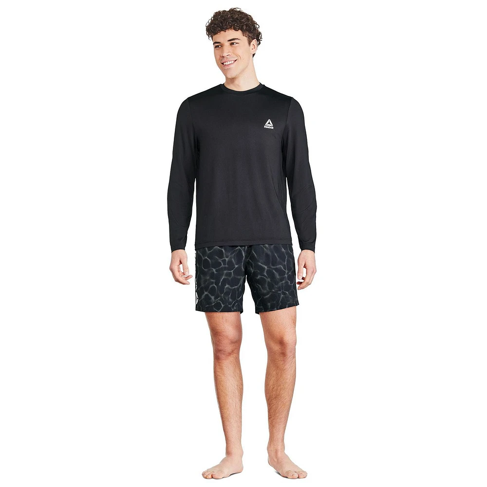 Reebok Men's Long Sleeve Logo Rash Guard