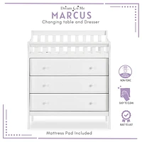 Dream On Me Marcus changing Table and Dresser, 3 spacious drawers