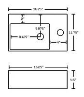 American Imaginations -in. W Above Counter White Bathroom Vessel Sink Set For 1 Hole Right Faucet AI