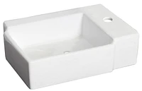 American Imaginations -in. W Above Counter White Bathroom Vessel Sink Set For 1 Hole Right Faucet AI