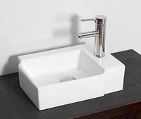 American Imaginations -in. W Above Counter White Bathroom Vessel Sink Set For 1 Hole Right Faucet AI