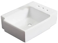 American Imaginations 16.25-in. W Above Counter White Bathroom Vessel Sink Set For 3H4-in. Right Faucet AI