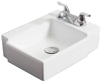 American Imaginations 16.25-in. W Above Counter White Bathroom Vessel Sink Set For 3H4-in. Right Faucet AI