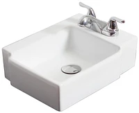 American Imaginations 16.25-in. W Above Counter White Bathroom Vessel Sink Set For 3H4-in. Right Faucet AI-31172