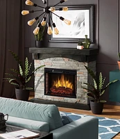 Muskoka 234-159-76 42 Inch Sable Mills Electric Fireplace - Grey Faux Stone Mantel