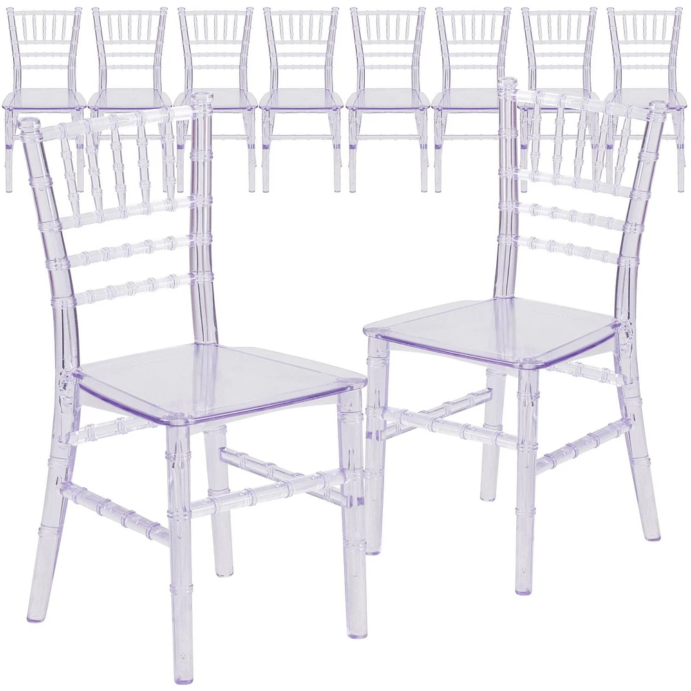 10 Pk. Kids Crystal Transparent Chiavari Chair