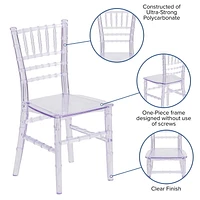 10 Pk. Kids Crystal Transparent Chiavari Chair