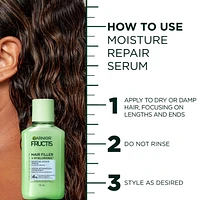 Garnier Fructis Hair Filler + Hyaluronic Acid Moisture Repair Sulfate-Free Serum, for Curly and Wavy Hair, up to 15X More Moisture & 100 Hours of Frizz Control, 111ml, Fill curly hair with moisture