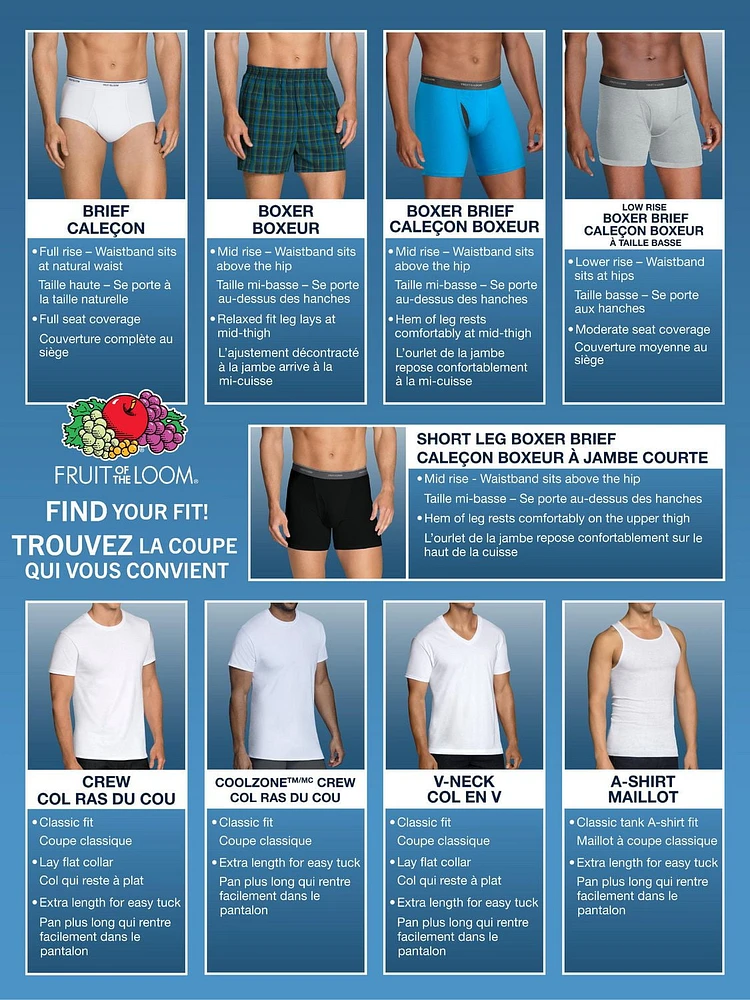 Fruit of the Loom Men's White A-Shirts, 6-Pack, Sizes S-XL