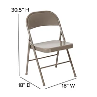 4 Pk. HERCULES Series Double Braced Gray Metal Folding Chair