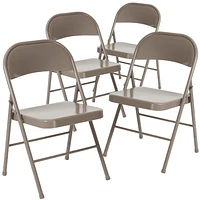 4 Pk. HERCULES Series Double Braced Gray Metal Folding Chair