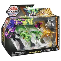 Bakugan Evolutions, Blitz Fox and Stingzer Battle Strike Pack, Includes 6 Bakugan Action Figures, 9 Trading Cards and 8 BakuCores, Kids Toys for Boys, Ages 6 and Up