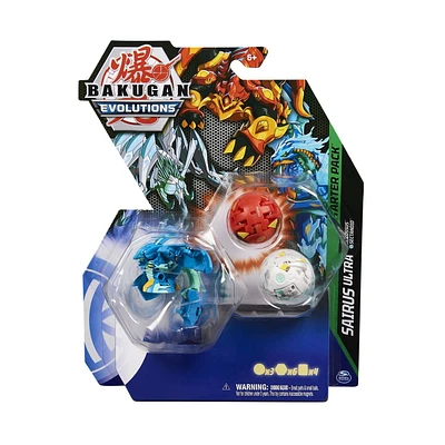 Bakugan Evolutions Starter Pack , Coffret de 3, Sairus Ultra avec Colossus et Sectanoid, Figurines articulées à collectionner, à partir de 6 ans