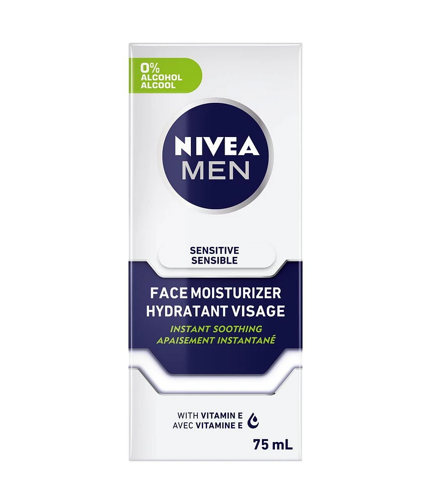 NIVEA MEN Sensitive Skin Face Moisture Cream, 75 mL