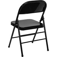 2 Pk. HERCULES Series Triple Braced & Double Hinged Black Metal Folding Chair