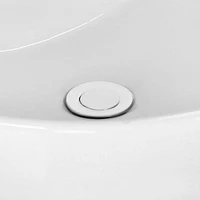 American Imaginations -in. W Semi-Recessed White Bathroom Vessel Sink Set For 3H4-in. Center Faucet AI