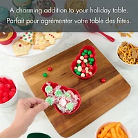 Holiday Time 2-Piece Prep and Candy Bowl Set, Snowman, Red