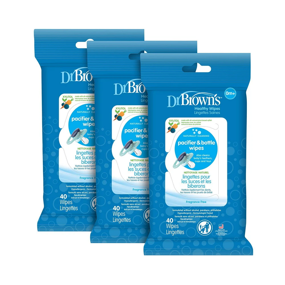Lingettes pour les suc et les biberons de Dr. Brown’s™ - paquets de 3