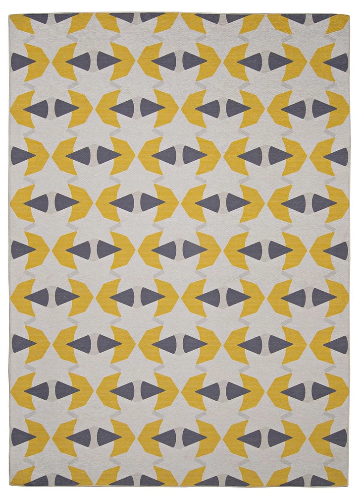 Outdoor Washable Hialeah Ivory & Yellow 2' x 3' Accent Rug