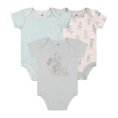 Disney Mickey Mouse Organic Cotton 3pc Bodysuit Set for Boys, SIZE: 0M - 6/12M