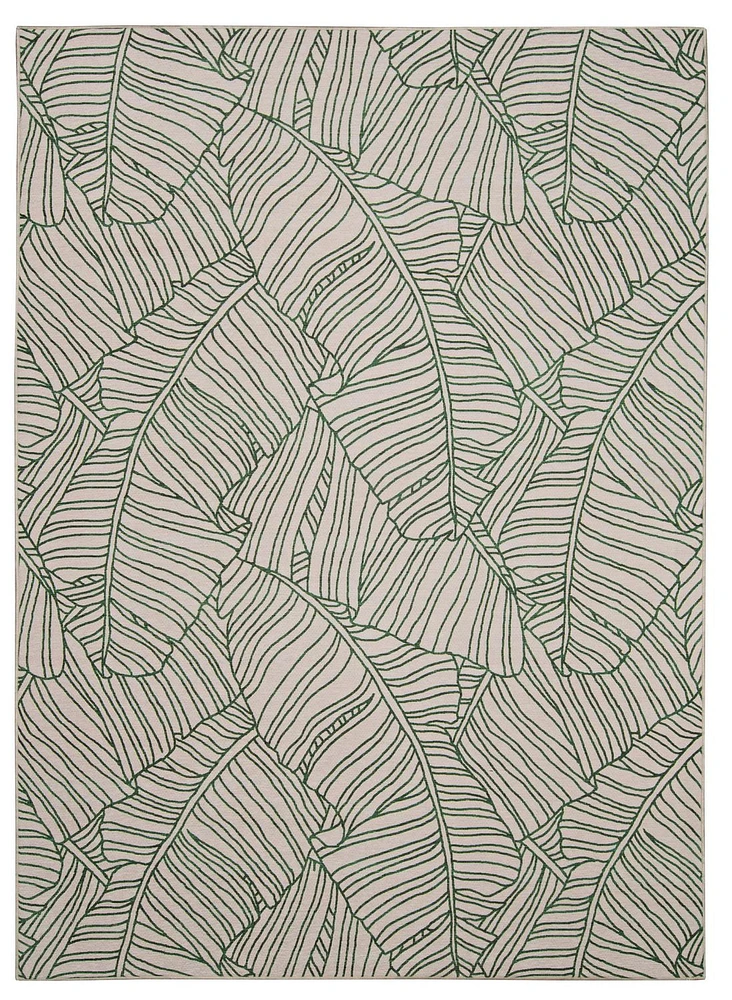 Outdoor Washable Largo Ivory & Green 7' x 9' Area Rug