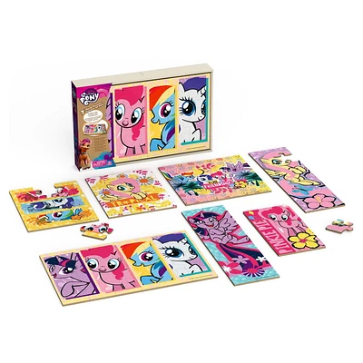 My Little Pony, 7 Wood Puzzle Pack Jigsaw Activity Bundle 12-Piece 16-Piece 24-Piece, for Kids Ages 4 and up