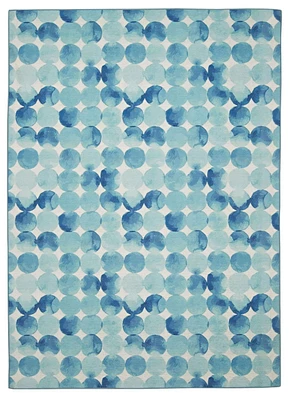 Outdoor Washable Lakeland Blue & Ivory 3' x 5' Accent Rug