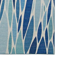 Outdoor Washable Pompano Blue & Ivory 3' x 5' Accent Rug