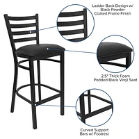 Flash Furniture HERCULES Series Black Ladder Restaurant Barstool