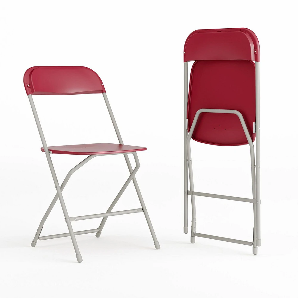 Pk. HERCULES Series 650 lb. Capacity Premium Red Plastic Folding Chair