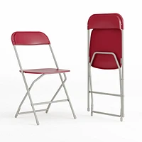 Pk. HERCULES Series 650 lb. Capacity Premium Red Plastic Folding Chair