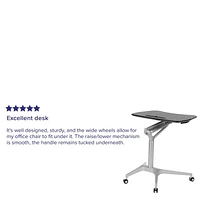 Mobile Sit-Down, Stand-Up Black Computer Ergonomic Desk with 28.25"W Top (Adjustable Range 29" - 41")