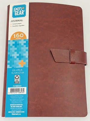 PEN+GEAR A5 LUXURY LEATHER JRNL DK BROWN, JOURNAL