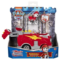 PAW Patrol, Rescue Knights Marshall Transforming Toy Car with Collectible Action Figure, Kids Toys for Ages 3 and up