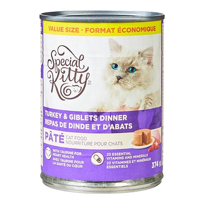 Nourriture pour chats repas de dinde et d'abats Special Kitty 374g