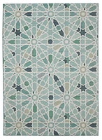 Outdoor Washable Deltona Green & Ivory 5' x 7' Area Rug