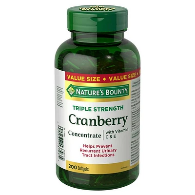 Nature's Bounty Triple Strength Cranberry with Vitamin C & E Value Size