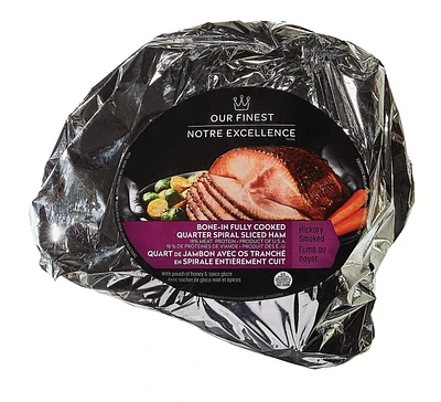 Our Finest Hickory Smoked Quarter Spiral Sliced Ham, 1 piece, 1.92 - 2.60 kg