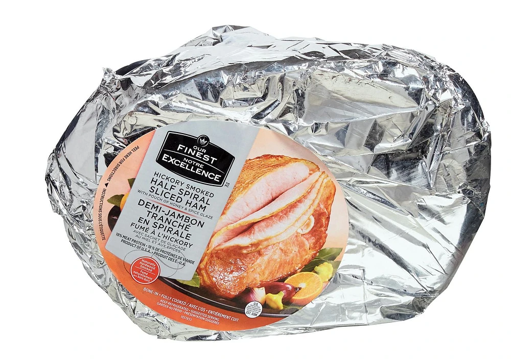 Our Finest Hickory Smoked Half Spiral Sliced Ham, 1 piece, 2.94 - 4.30 kg