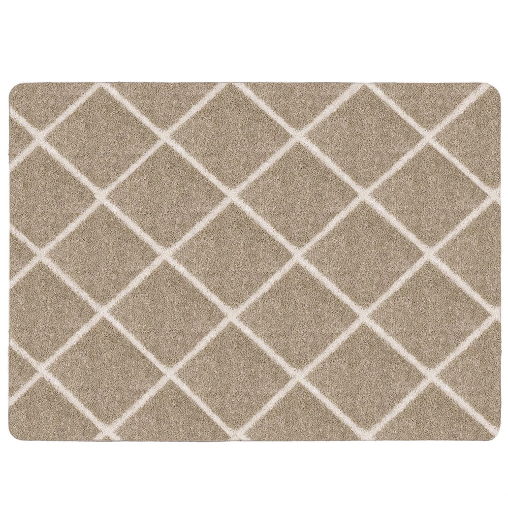 MAINSTAYS 48"x66" Beige and White Tufted Sanborn Shag Rug